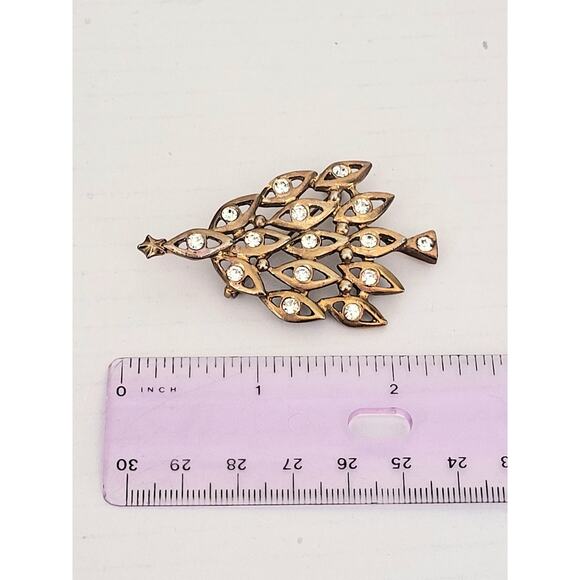 Vintage LIA LIANNA Signed Christmas Tree Brooch Holiday Pin - Picture 7 of 8